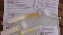 Geotest-Probenset mit Spritzen und Anleitung des Instituts für Geopathologie