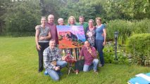 Seminargruppe der Geopathologen-Ausbildung im Garten